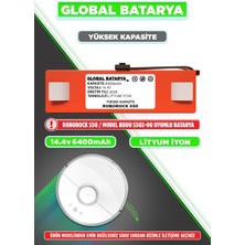 Global Batarya Roborock S50 Uyumlu Akıllı Robot Süpürge Bataryası 14.4V 6400MAH Li-Ion Pil (Yüksek Kapasite)