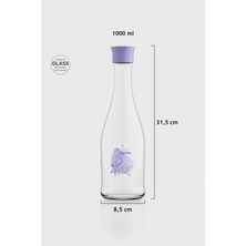 Renga Gala Flowers Desenli 1000 ml Cam Karaf 212011 Mor