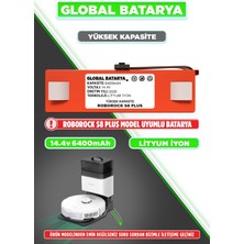 Roborock S8 Plus Uyumlu Robot Süpürge Bataryası 14.4V 6400MAH Pil (Yüksek Kapasite)