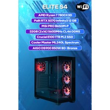 Game Garaj Elite S4 Amd Ryzen 7 7800X3D 32GB RAM 1TB SSD RTX5070 240MM Sıvı Soğutma FreeDOS Oyuncu OEM Paket