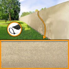 Morilu %95LIK Krem Çit Filesi - Overloklu - Bahçe Çit Filesi - Krem Çit Gölgeliği - Tel Çit Örtüsü