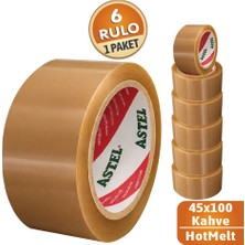 BantPazar 45X100 Astel 6 Adet Koli Bandı Kahverengi (Taba) | Hotmelt Güçlü Yapışkanlı Ambalaj Paketleme Bandı