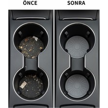 Ozzen Araba Bardak Altlığı Silikon Araç Içi Kaymaz Mat Telefon Para Malzeme Tutucu Gri Renk 65 mm