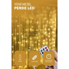 Exeo USB Kumandalı Su Geçirmez Sarı Perde Peri LED 5 V Dekoratif Aydınlatma