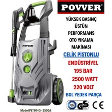 Povver ENDÜSTRİYEL İNDÜKSİYON MOTORLU Yüksek Basınçlı Yıkama Makinası (2500 W-195 Bar)