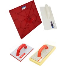 Normadia 4 Parça Sıvacı Seti: Tirfil, Sıva Küreği, Kaleterasit Mala, Süngerli Mala