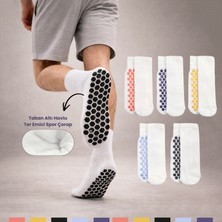 Kral Socks Silikon Tabanlı Kaydırmaz Taban Altı Havlu Terletmez 2 Çift Pamuklu Dikişsiz Soket Spor Çorabı