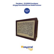 Nasyonel Toys Parabox Ahşap Kumbara – 10.000 Tl Para Biriktirme Hedef Kutusu