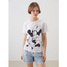Lc Waikiki Yeni Sezon Mickey ve Minnie Mouse Baskılı Kadın Tişört