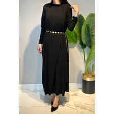 Lale Butik Sandy Makas Elbise 6365 Siyah