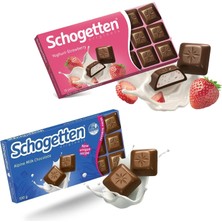 Schogetten Sütlü ve Yoğurt Çilekli Çikolata 100 gr 2 Li Paket