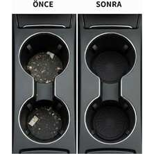 Ozzen Araba Bardak Altlığı Silikon Araç Içi Kaymaz Mat Telefon Para Malzeme Tutucu Siyah Renk 65 mm