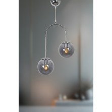 Ronisu Aydınlatma Zentia Sarkıt 2'li Camlı Avize - Şık Tasarımlı Modern Avize