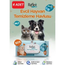 Reflex Care Alaçatı Ice Kokulu Kedi ve Köpekler Için Çok Amaçlı Temizleme Mendili*4 Paket