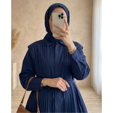 Modamorfo Önü ve Sırtı Pilise Detaylı Gizli Düğmeli Poplin Gömlek -Laci