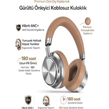 Deanb 500MAH Premium Deri Kablosuz Hybrid Anc 6.0 Bluetooth Kulak Üstü Kulaklık Gürültü Önleyici Stereo