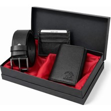 Avca Erkek Cüzdan Kemer Kartlık Kutulu Hediye Seti Damat Bohçası Premium Lüx Erkek Hediye Seti