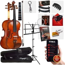 Midex GLA-124X SET Profesyonel Üst Kalite GÜL Ağacı Keman 4/4 Tam Boy