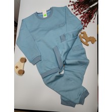 Moda Rüyası Mavi Unisex Çocuk Eşofman Takımı Şardonlu Alt Üst