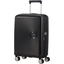American Tourister Siyah Soundbox - Körüklü 55 cm Kabin Boy Sert Valiz