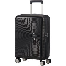 American Tourister Soundbox Siyah 55/20 Körüklü Kabin Boy Sert Valiz