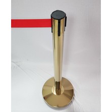 Sarı / Gold Şerit Bariyer 3mt Şeritli, Şerit Rengi Kırmızı, Paraşüt Kumaşı, Paslanmaz Çelik