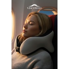 Viscowell Ortopedik Visco Boyun ve Baş Destekli Seyahat Yastığı Uçak, Araba, Ev Için Taşınabilir
