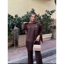 Gala Stil Gala Çiçek Detaylı Pileli Kadın Takım