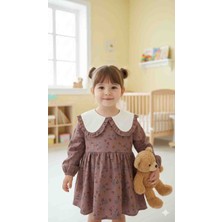 Jeliboom Kız Çocuk Desenli Yakalı Elbise