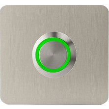 Lockway Z-401Y Paslanmaz 304 Kare Zil Butonu 52X52MM Yeşil LED