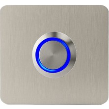 Lockway Z-401M Paslanmaz 304 Kare Zil Butonu 52X52MM Mavi LED