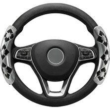 Mega Oto Market 38 cm Universal Direksiyon Kılıfı Siyah Gri – Kaymaz, Terletmez, Dayanıklı Tasarım