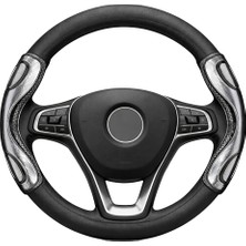 Mega Oto Market 38 cm Universal Direksiyon Kılıfı Siyah Gri – Kaymaz, Terletmez, Dayanıklı Tasarım