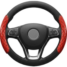 Mega Oto Market 38 cm Universal Direksiyon Kılıfı Siyah Kırmızı – Kaymaz, Terletmez, Dayanıklı Tasarım