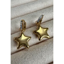 Yıldız Detaylı Küpe Çelik