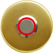 Lockway Z-101GK Paslanmaz Zil Butonu - Altın Renk Kırmızı LED