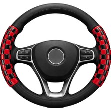 Mega Oto Market 38 cm Universal Direksiyon Kılıfı Siyah Kırmızı – Kaymaz, Terletmez, Dayanıklı Tasarım