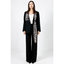 Kadın Ceket Astarlı Blazer Kadın Ceket Tesettür Leopar Şal PSM412