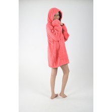 Welsoft Kapüşonlu Giyilebilir Tv Battaniyesi 1 Adet Unisex Peluş Oversize Panço Sabahlık