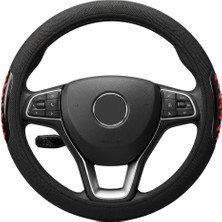 Mega Oto Market 38 cm Universal Direksiyon Kılıfı Siyah Kırmızı – Kaymaz, Terletmez, Dayanıklı Tasarım