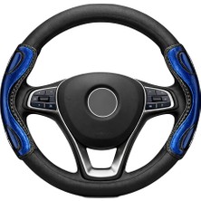 Mega Oto Market 38 cm Universal Direksiyon Kılıfı Siyah Mavi – Kaymaz, Terletmez, Dayanıklı Tasarım