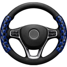Mega Oto Market 38 cm Universal Direksiyon Kılıfı Siyah Mavi – Kaymaz, Terletmez, Dayanıklı Tasarım
