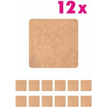 Kare Supla Levha 12 Adet 3 mm Ham Mdf 20 cm Kare Servis Altı Supla
