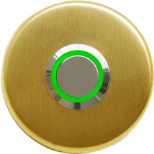 Lockway Z-101GY Paslanmaz Zil Butonu - Altın Renk Yeşil LED