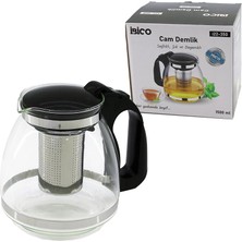 Timion 1500ML Cam Demlik Çelik Süzgeçli - Plastik Kulp - Kapak - Krom Çerçeve (5148)