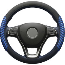 Mega Oto Market 38 cm Universal Direksiyon Kılıfı Siyah Mavi – Kaymaz, Terletmez, Dayanıklı Tasarım