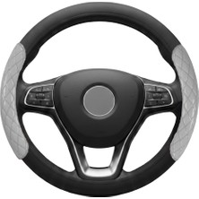 Mega Oto Market 38 cm Universal Direksiyon Kılıfı Siyah Gri – Kaymaz, Terletmez, Dayanıklı Tasarım