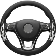 Mega Oto Market 38 cm Universal Direksiyon Kılıfı Siyah Gri – Kaymaz, Terletmez, Dayanıklı Tasarım