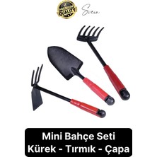 Normadia Premium 3'lü Bahçe El Aleti Seti, Kürek, Çapa ve Tırmık