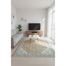 GÜLCEM HOME Vintage, Etnik Desenli Sanatsal Cross Dokuma Salon ve Oturma Odası Halısı